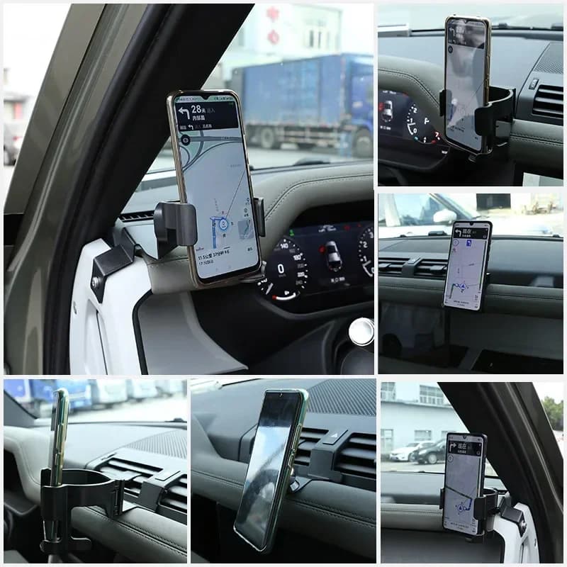 For 2020-2024 Land Rover Defender 90110 Black Car Magnetic Phone Holder Multifunctional Holder Navigation Holder Interior Parts