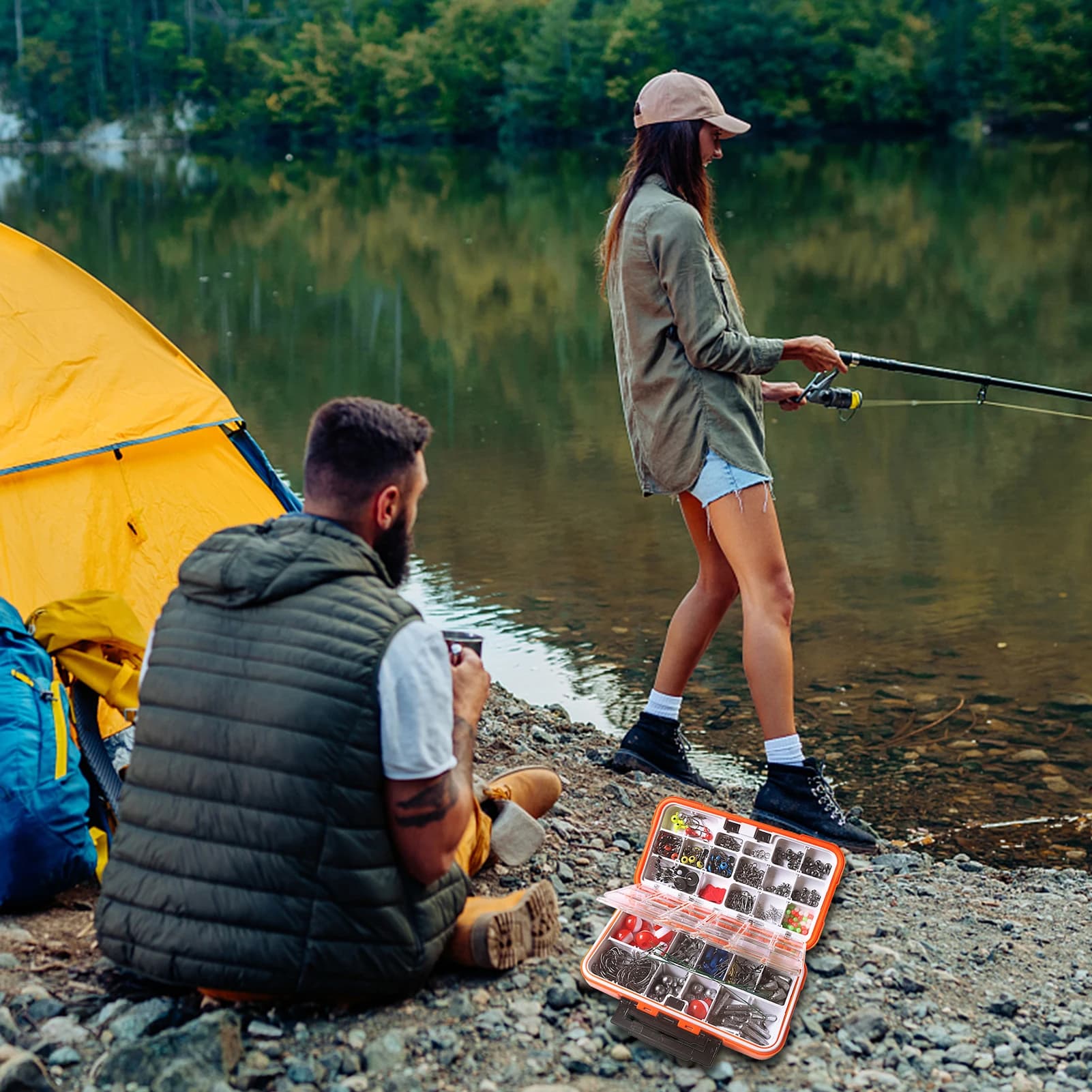 Kit of Accessories for Fishing with Box Door Tools, Needles for Fishing, Weights, Rainheads, Spins in Barilotto