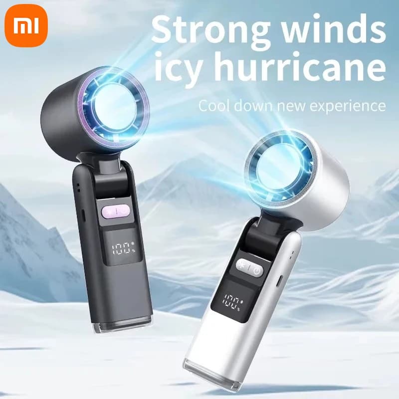 Xiaomi Ventilatore elettrico multifunzionale Palmare senza fili portatile Silenzioso pieghevole Ventola di raffreddamento Turbo Mini dispositivo di raffreddamento dell'aria personale Nuovo