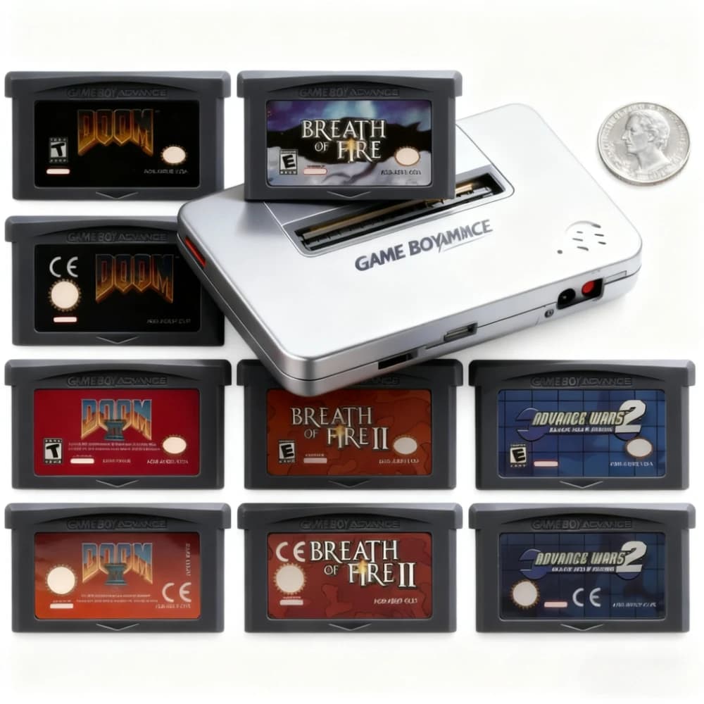 Cartuccia di gioco GBA Scheda console per videogiochi a 32 bit Advance Wars Breath of Fire Serie DOOM per GBA NDS