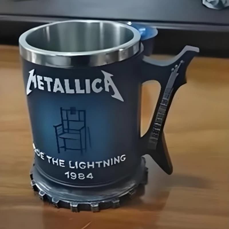 Tazza 3D METALLICA in Resina, Ornamento per Birra Artigianale