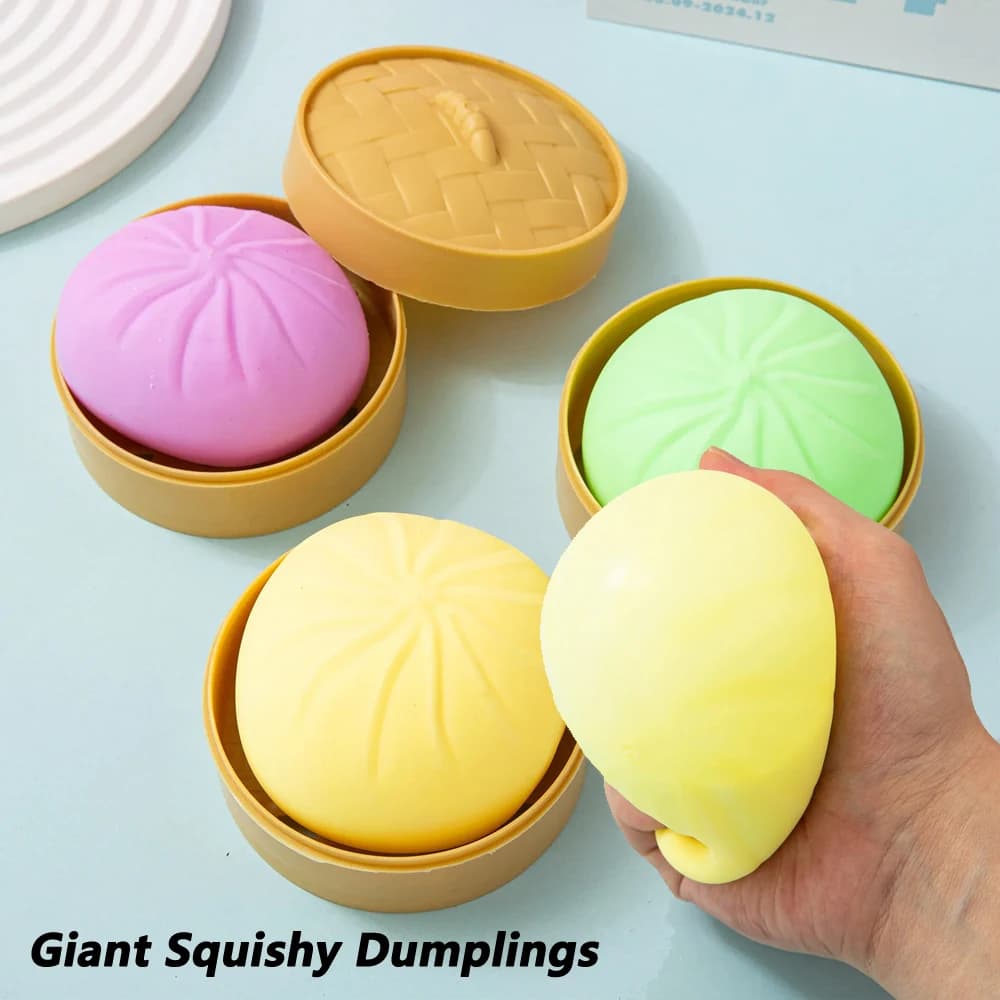 Giganteschi Squishy a Forma di Ravioli Antistress, Giocattolo Sensoriale Colorato a Simulazione di Cibo, Giocattoli a Lenta Risalita a Forma di Panino Ripieno al Vapore, Giocattoli Spremibili