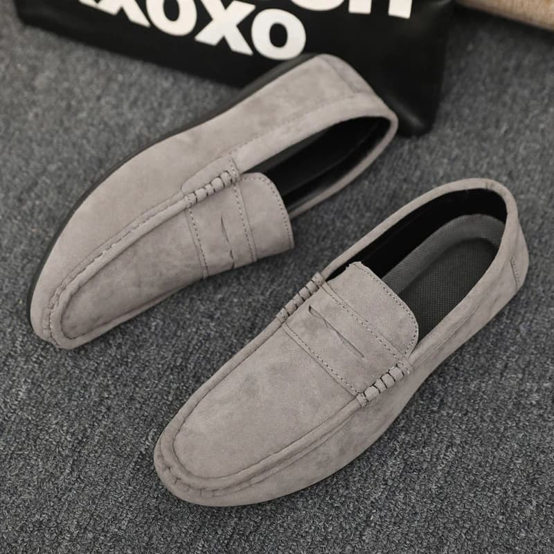 Mocassini da uomo in tela leggera e traspirante, scarpe pigre, scarpe basse progettate dal design e comode scarpe da guida