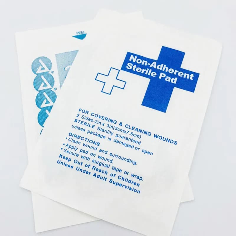 10 pz 5*7.6 cm 100% Cotone Impermeabile Garza Pad Non-adherente Pad Kit di Primo Soccorso Medicazione Nastri Sterile Garza Medica Pad