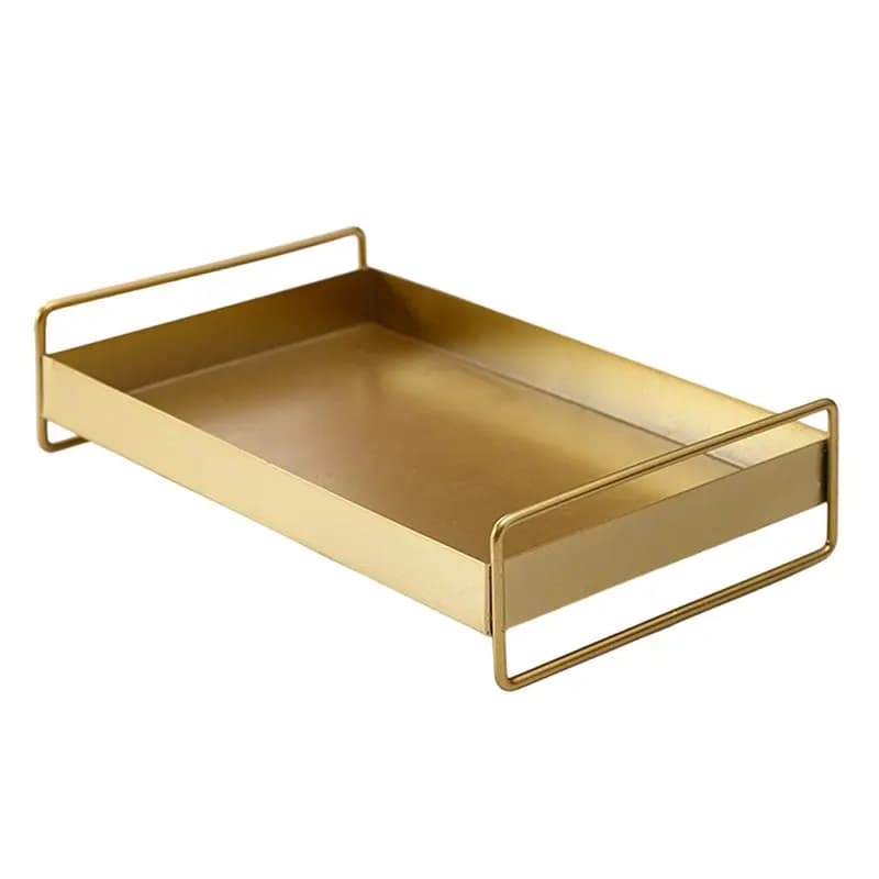 Vassoio per Dessert AA51 in Metallo Stile Nordico, Piatto Rettangolare per Snack con Coperchio, Piatto per Frutta Secca, Contenitore per Frutta