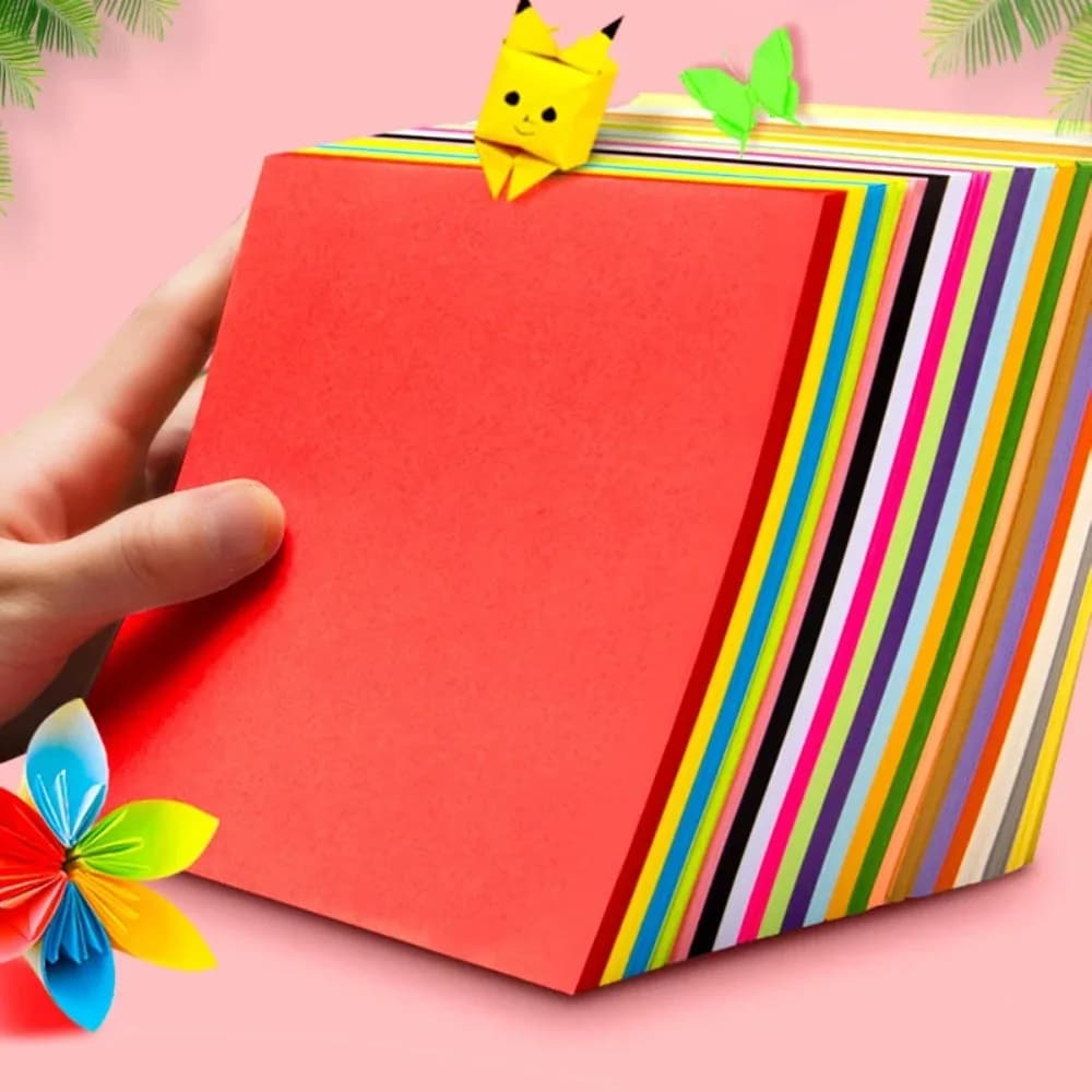 100 Pcs Origami Paper Mixed Set Colorful Handmade DIY Supplies for Children Creative Paper Cutting Material for Handmade Crafts