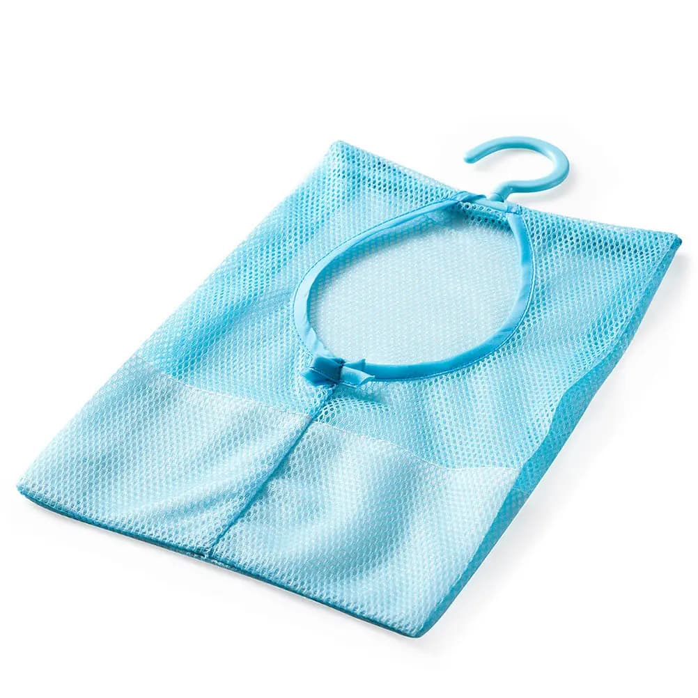 2Pcs Mesh Hanging Storage Bag Multipurpose Clothespin Organizer Laundry Pouch Rotatable Hanger for Home Kitchen Bathroom