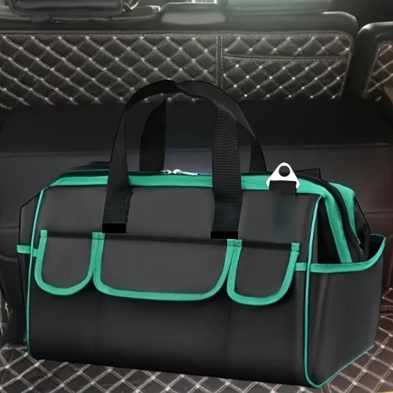 Borsa per attrezzi resistente, borse per attrezzi piccole a bocca larga, portaoggetti per organizer per cassetta degli attrezzi con manico morbido, borsa per attrezzi per elettricisti con cerniera grande