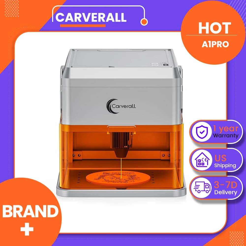 Carverall A1PRO 10W Laser Engraver with HD Camera, Class 1 Enclosed Desktop Cutter, 15000mm/min Plug & Play, WiFi App Control, for Wood Leather Acrylic Painted Metal, 3-Level Height, Home DIY Small Business