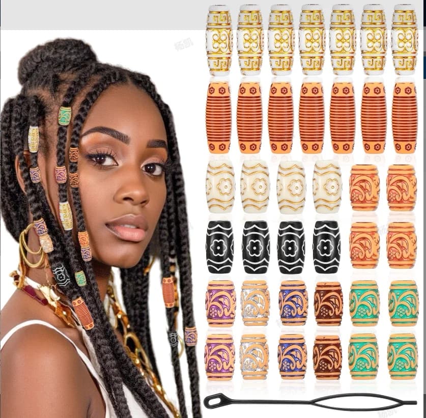 38pcs Hair Beads Rings with Hair Puller Suitable for Any Occasion Hair Accessories Set