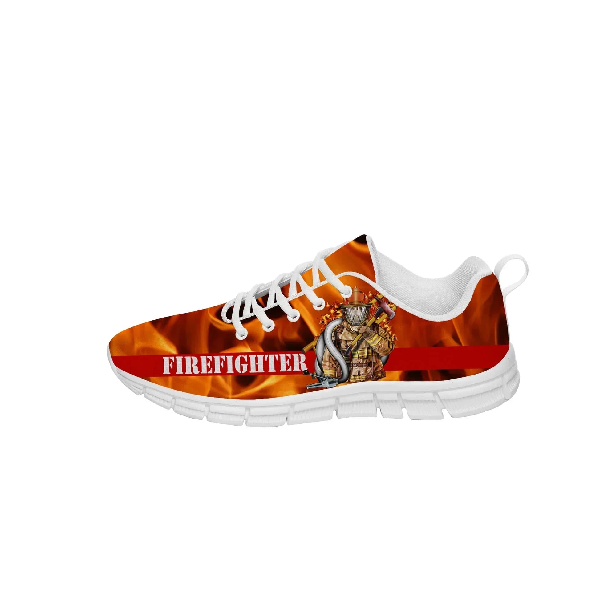 Firefighter Sneakers Mens Womens Casual Cloth Shoes Canvas Running Shoes 3D Print Breathable Lightweight Shoe Black