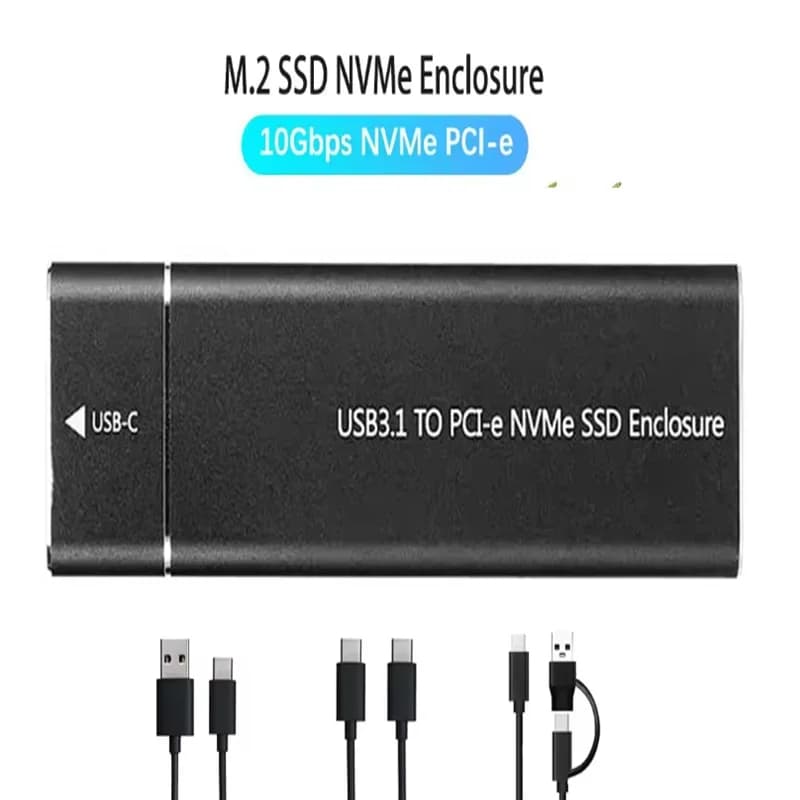 Case esterno USB 3.1 M.2 per SSD, supporta protocollo NVMe, custodia mobile in metallo per SSD Type-C, per laptop e smartphone
