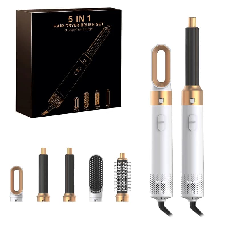 Professional air hair styler 5 in 1, low noise curling, smoothing, hair dryer, 1000 W hot air brushes