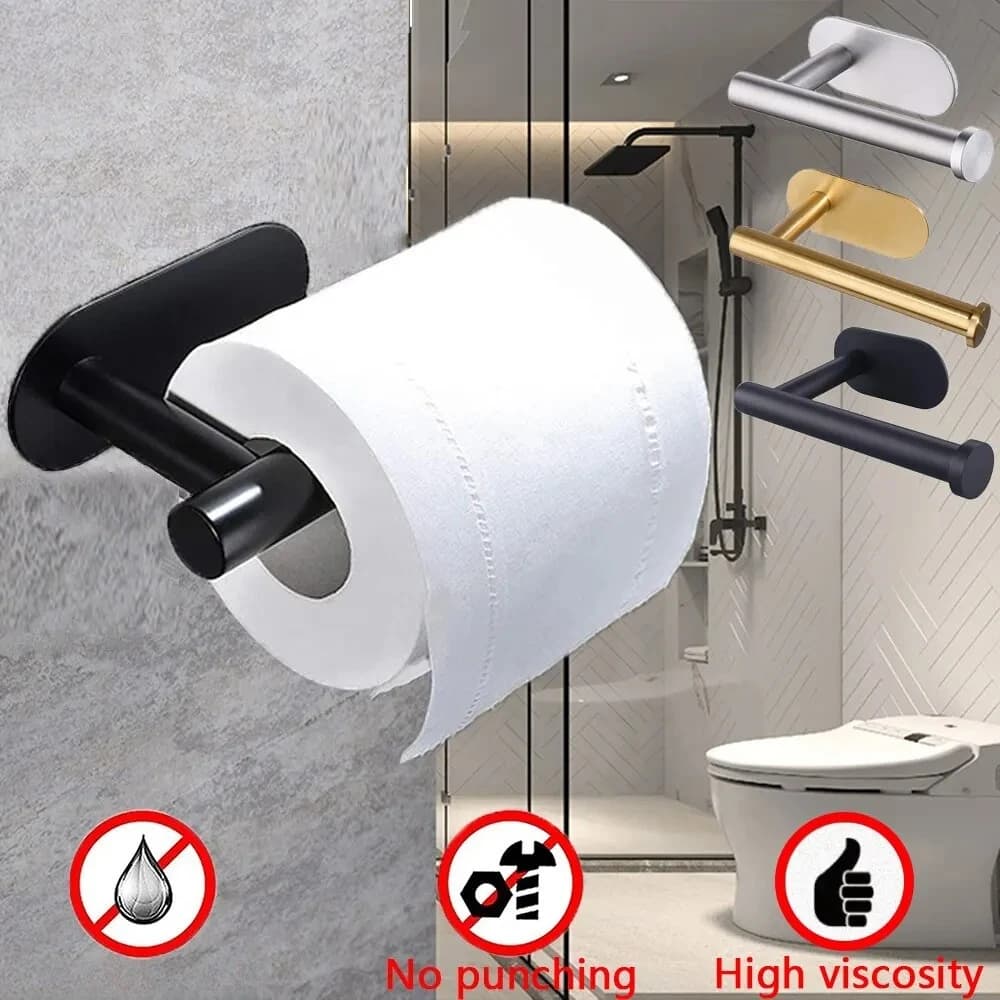 Portarotolo Adesivo per Carta Igienica, Porta Asciugamani da Cucina, Dispenser per Tovaglioli, Supporto Assorbente, Appendi Fazzoletti, Accessori Bagno