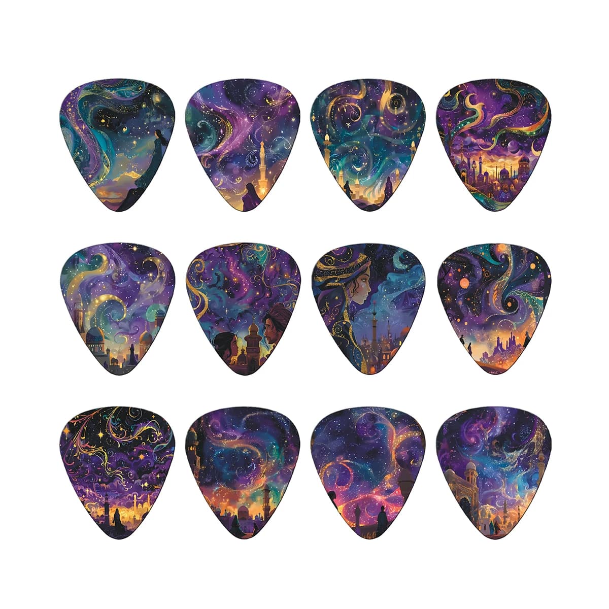 Nuovo 12 pz/set Palette Per Chitarra Cartoon Coppie Plettri Per Chitarra Acustica Accessori Per Strumenti Musicali Pick Guitar 0.46/0.71/1.0Mm