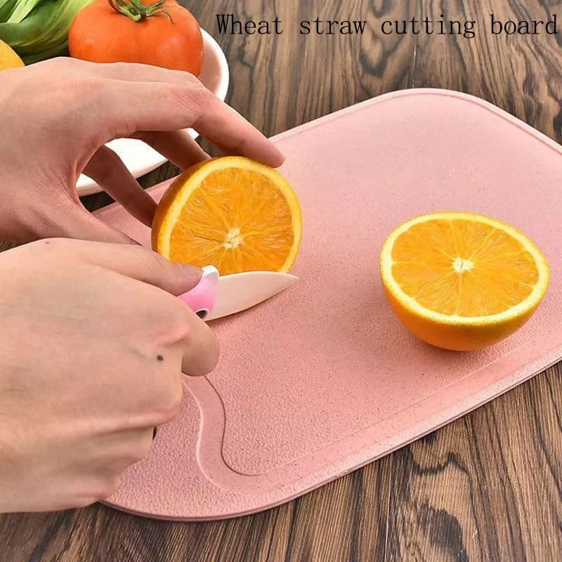Tagliere Grande in Paglia di Grano, Tagliere per Alimenti per Bambini, Tagliere da Cucina per Frutta, Portatile per Esterni