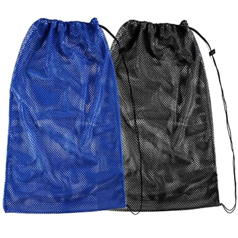 2 Packs Mesh Gear Bag for Snorkel Equipment, Oversized 18" x 27" Mesh Dive Bag Scuba Diving Snorkel Backpack for Snorkeling, Fi