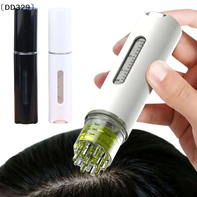 Set di 1 Massaggiatore per Oli Essenziali con Applicatore Liquido per il Cuoio Capelluto, Pettine Mini Massaggiatore Anti-Caduta dei Capelli, Strumento per la Cura del Cuoio Capelluto〔DD329〕