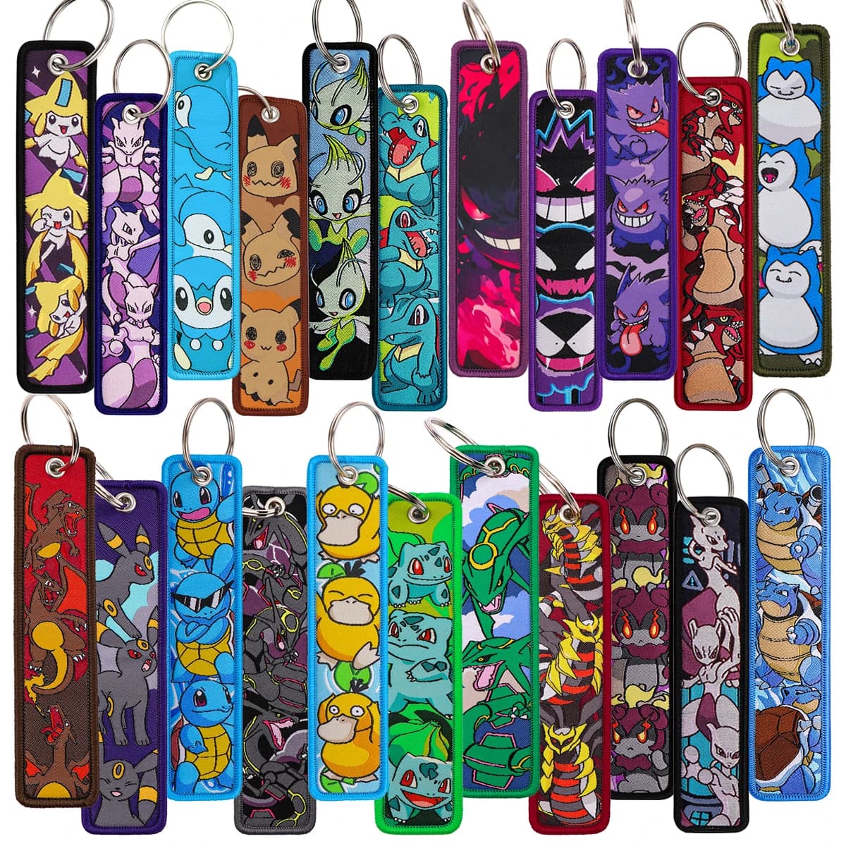 Pokémon Anime Elf Monsters Keychain for Cars Backpack Key Holders Embroidery Keyrings Key Tag Jet Tag Accessories Gifts 1pcs