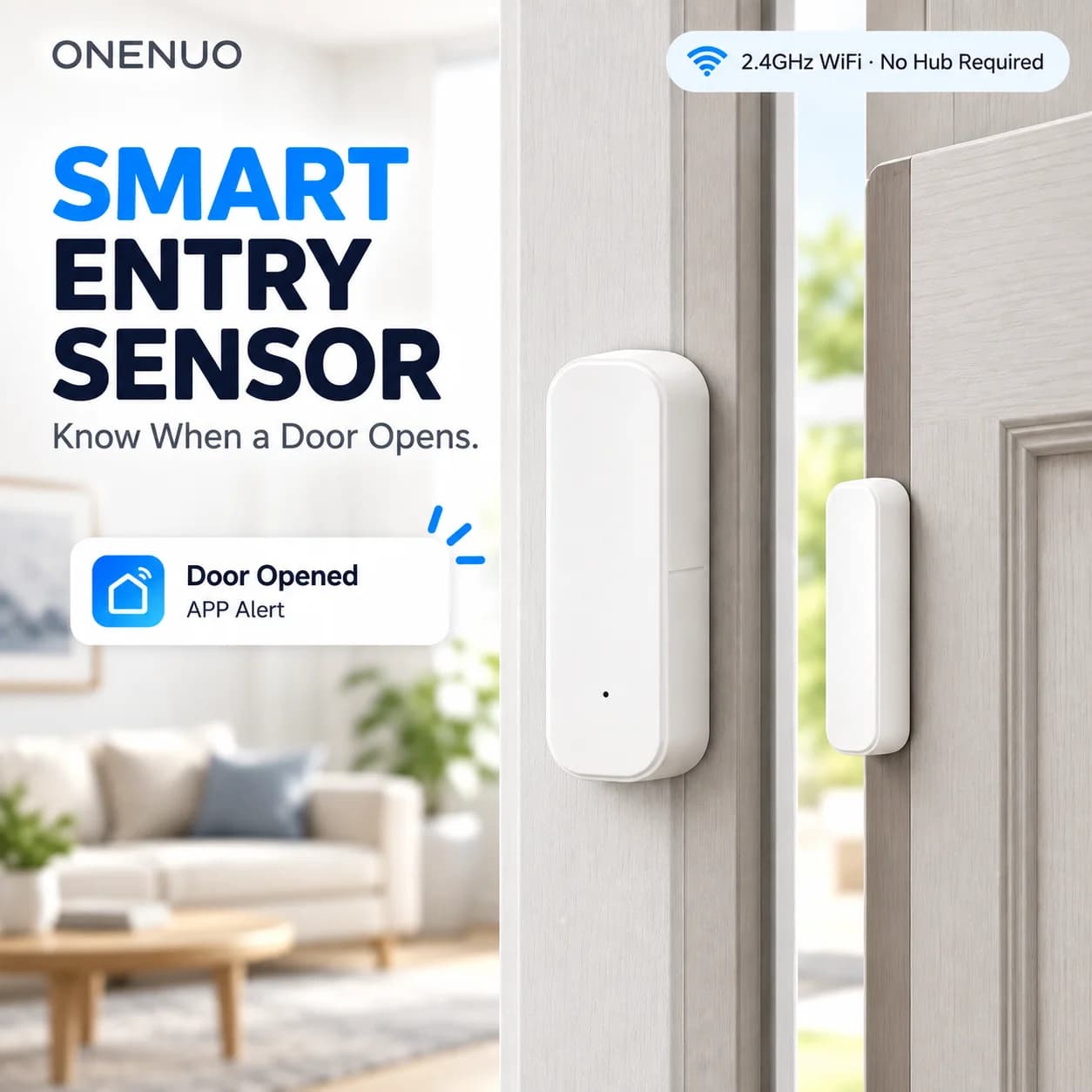 Tuya WiFi Door Window Sensor Magnetic Contact Detector Smart Life APP Open Close Alert Home Security Alarm