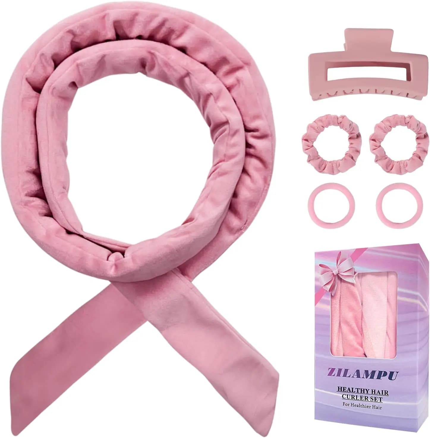 Nessun calore Curling Fascia Bigodini Riccioli Fascia 70 "Rizzatino di capelli morbido per donne Ragazze Bigodini per capelli ricci ondulati lunghi Set da 6 pezzi