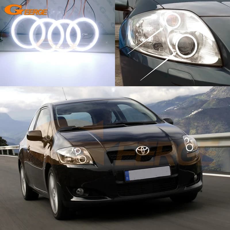 For Toyota Auris Corolla E15 Pre Facelift 2006 2007 2008 2009 Ultra Bright Daylight COB Led Angel Eyes Kit Halo Rings