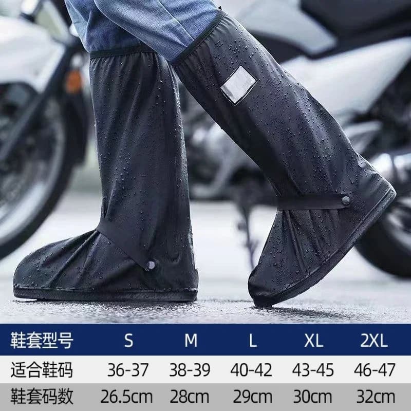 Reusable High Tube Waterproof Rain Boot Pant Shoes Cover Cycling Hiking Anti-Slip Overshoes Rain Wet Snow Pants Shoes Protectors