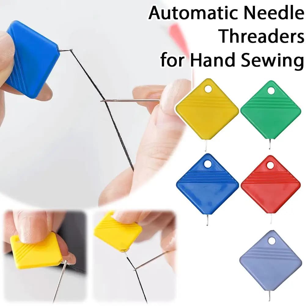 Gancio per Filo da Cucito in Plastica con Anello, Infilafilo Quadrato, Accessori Colorati per Kit da Cucito Fai-da-Te per Casa