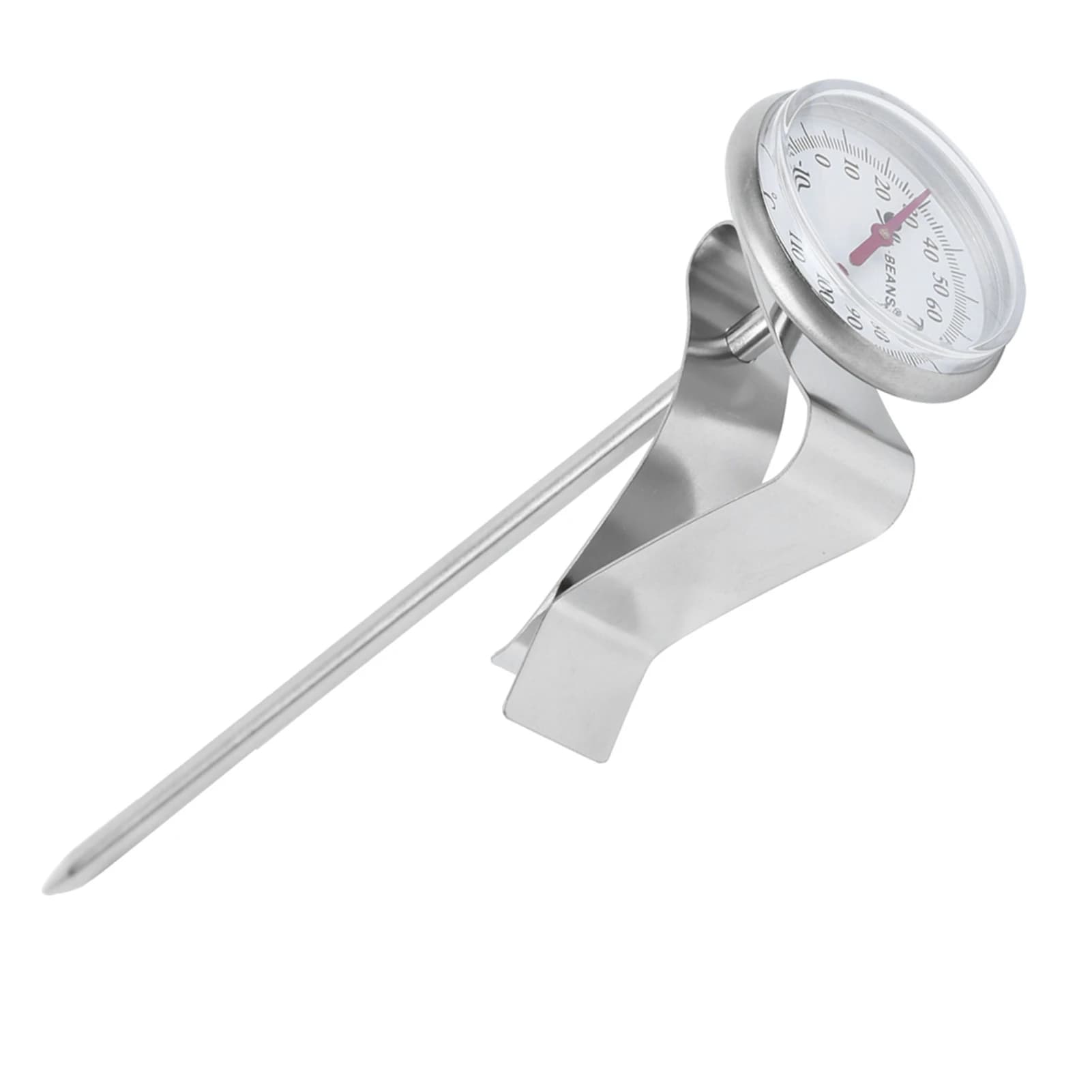 Adjustable Hanging Cooking Thermometer Stainless Steel Temperature Gauge with Clip for Coffee Milk Foaming Kitchen BBQ Tool