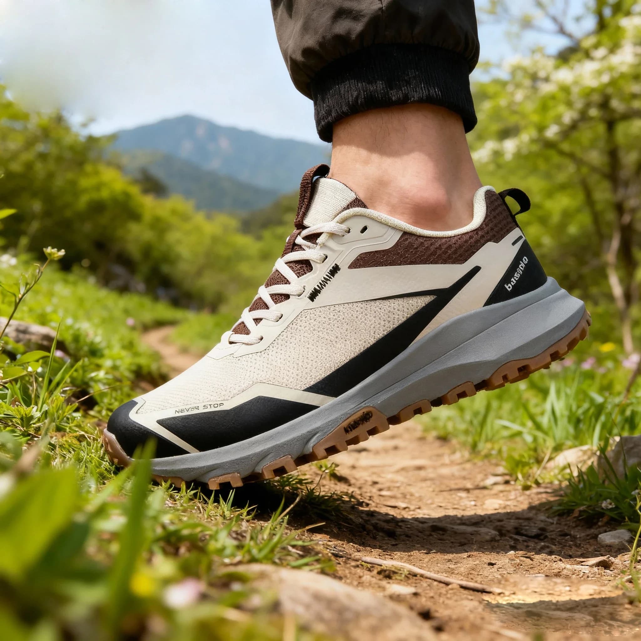 Bassploa Scarpe da trekking da uomo Nuove sneakers da esterno leggere e alla moda Scarpe da passeggio da uomo Comode antiscivolo resistenti all'usura per esterni
