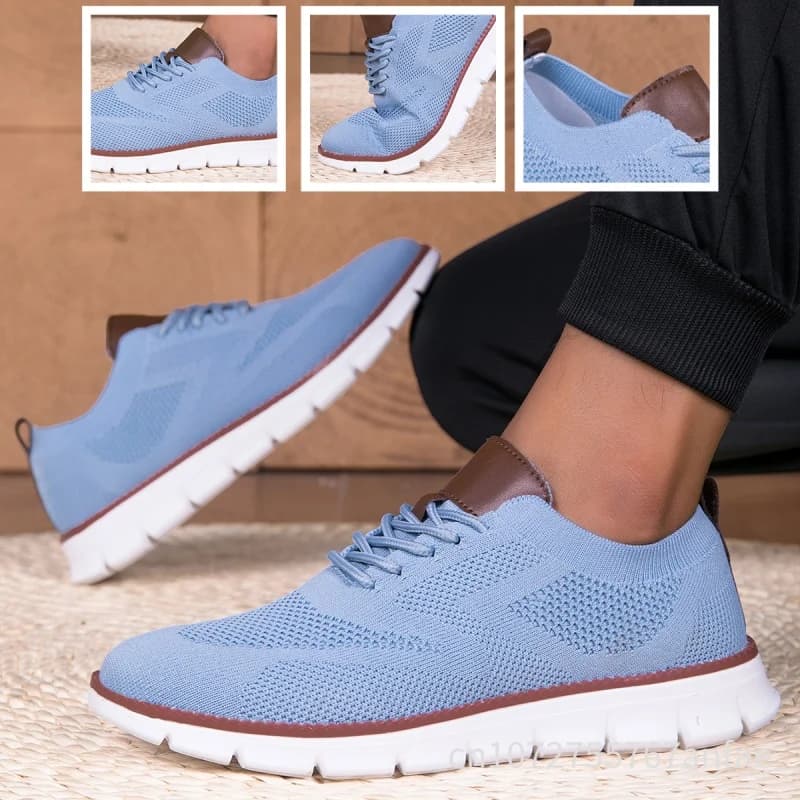 Nuove Scarpe Casual da Uomo 2026: Mocassini Traspiranti in Mesh, Leggeri con Lacci, Design Primaverile ed Estivo, Tacco Piatto Antiscivolo