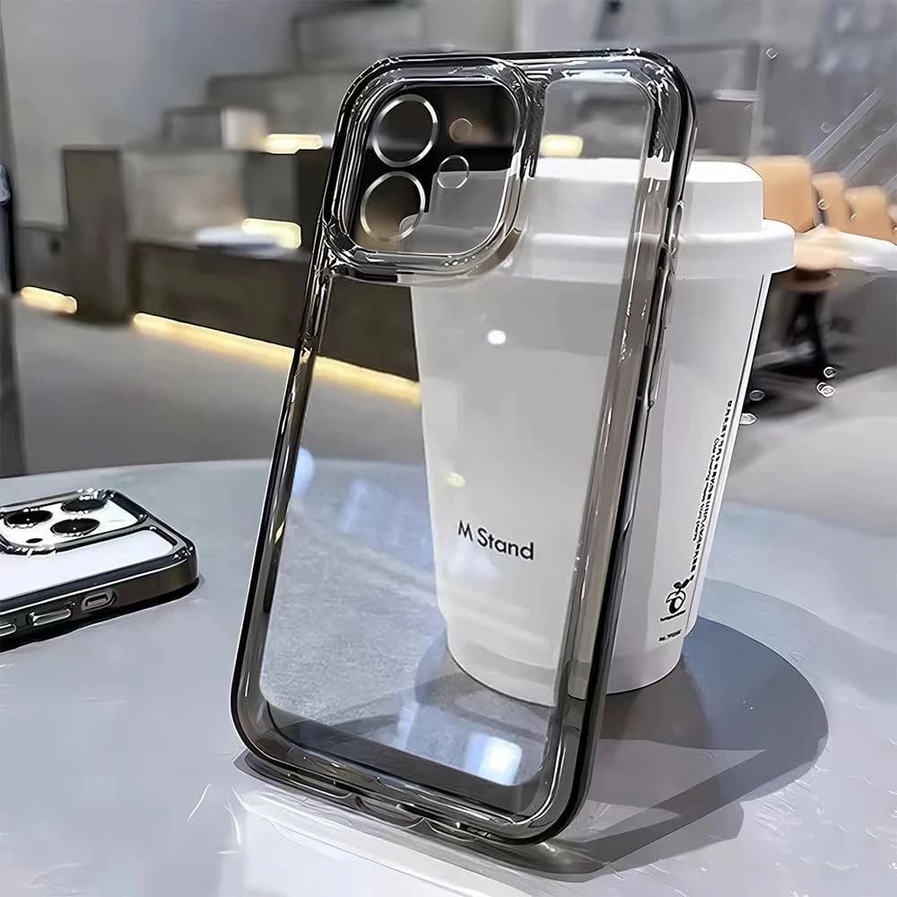 Luxury Phone Case For iPhone 15 8 Plus 17 Air 13 12 16 14 711 Pro Max Clear Bumper Hard Silicone Shockproof Transparent Cover