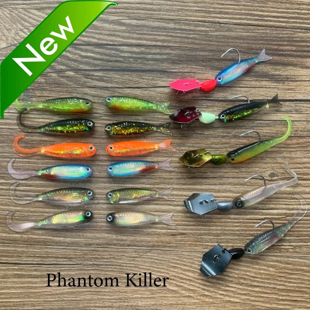 Kit esche morbide 1.3g 5cm Coda Verme 6.5g Spinner Metallo Jig Hook Attrezzatura da pesca Attrezzatura 6-10 pezzi Esca Swimbait Set di esche da pesca alla carpa