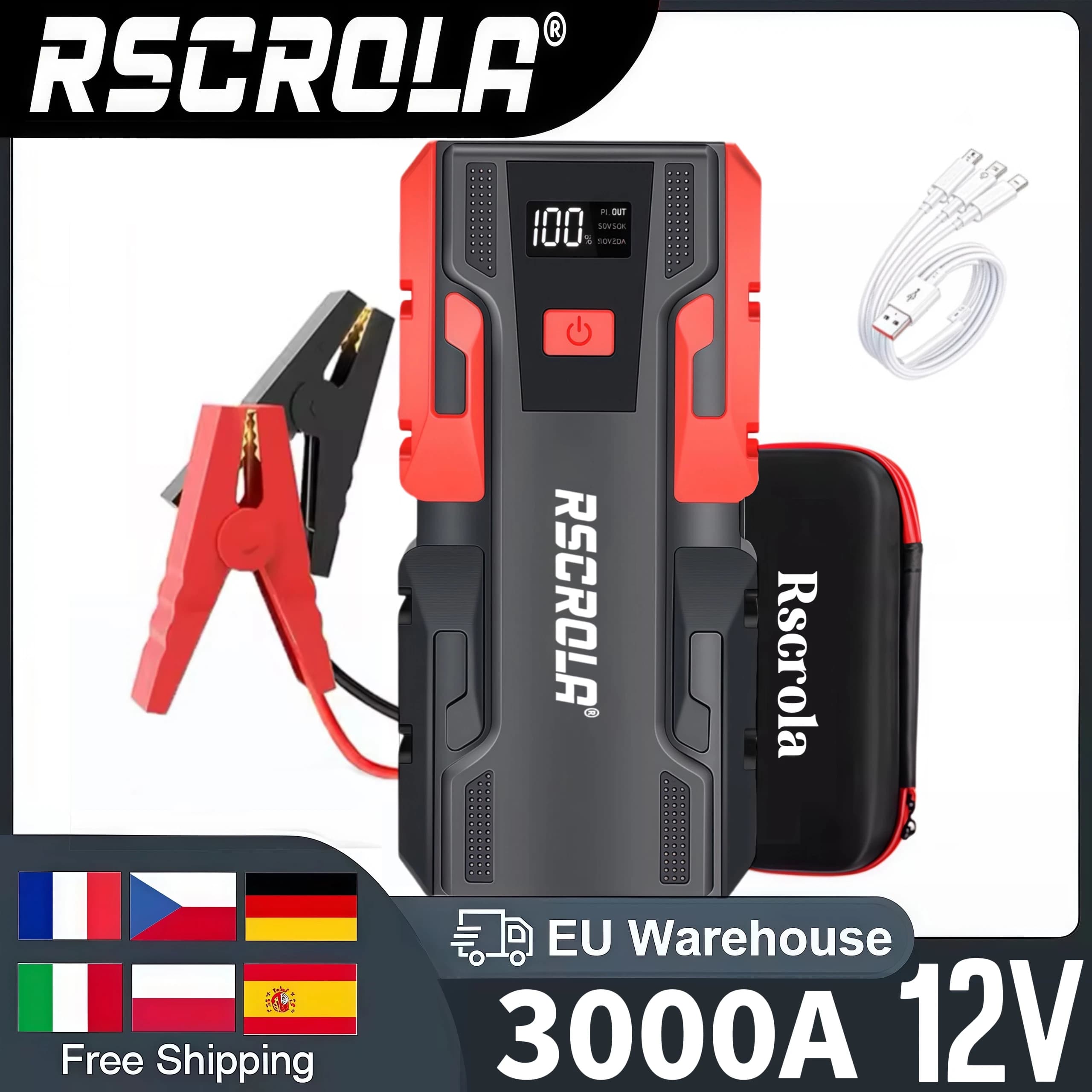 Accenditore di emergenza 12V 3000A 99800mAh Caricabatteria per auto portatile Power Bank