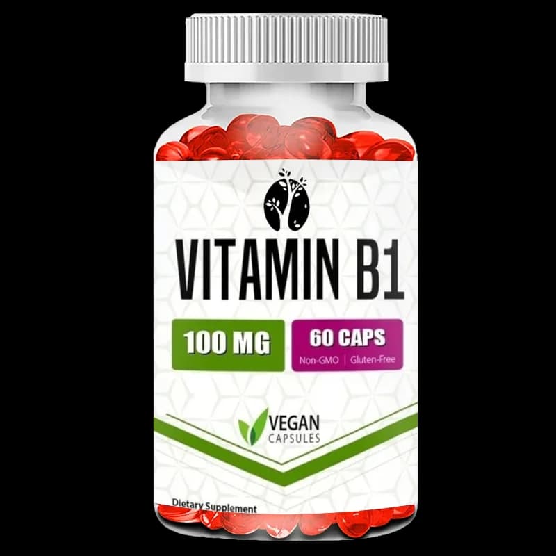 Vitamin B1 100 mg 60 capsules Thiamine supplement Support for general health Non GMOs Gluten-free (60 capsules)