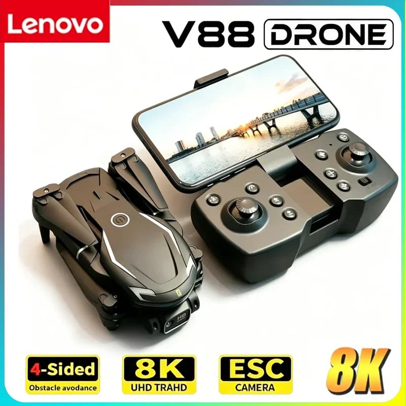 Lenovo 2026 New V88 Professional Drone 4K 8K Dual HD Camera 5G FPV 15000M Ultra Long Range Foldable RC Quadcopter Aerial Toy