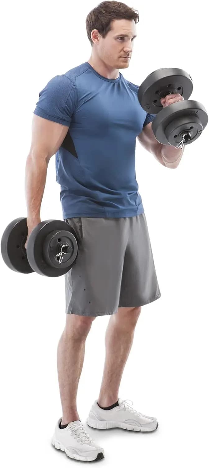 40-pound adjustable handlebar set with home gym collars, weight training and strength development