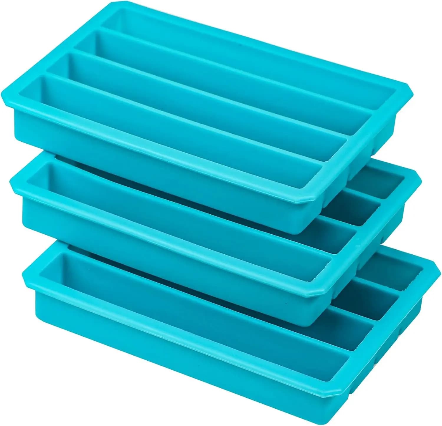 Stampi per Cubetti di Ghiaccio in Silicone Facili da Sformare per Bottiglie d'Acqua, Bastoncini di Ghiaccio Lunghi, Confezione da 3