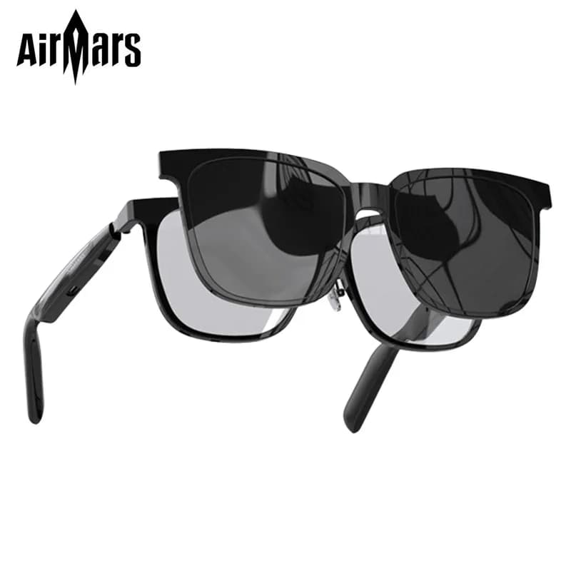 Airmars SG18 Pro Smart Sunglasses Bluetooth 5.4 headset with magnetic clip on sunglasses Call HD Music for sports guide Blueto