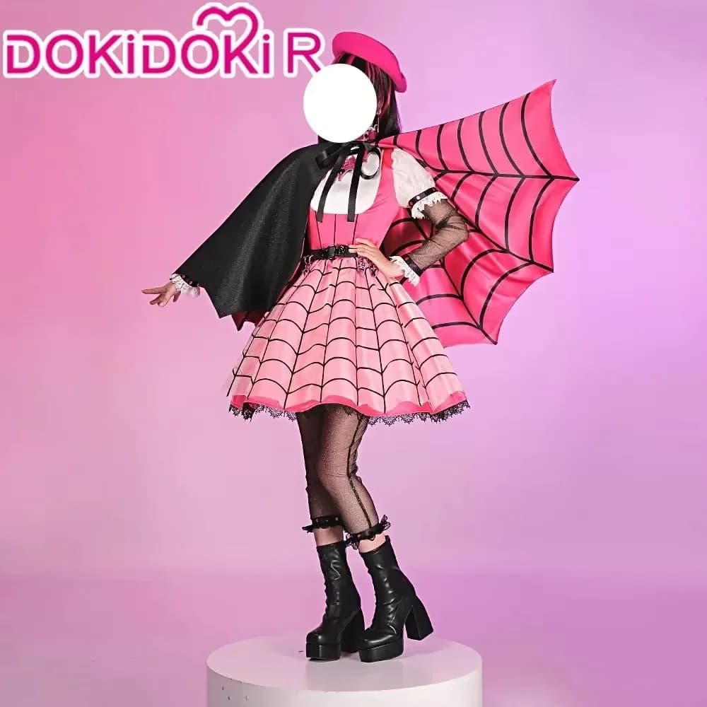 【Last Batch】Women Halloween Spider Cloak Cosplay Costume DokiDoki-R Halloween Vampire Cute Pink Cloak