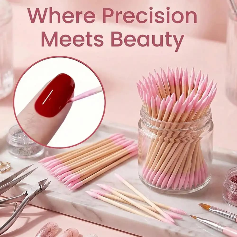 20/100/200/500 bastoncini di cotone di precisione a doppia punta per donne, bastoncini professionali per il trucco delle sopracciglia e per la rimozione dello smalto, accessori portatili per la bellezza quotidiana