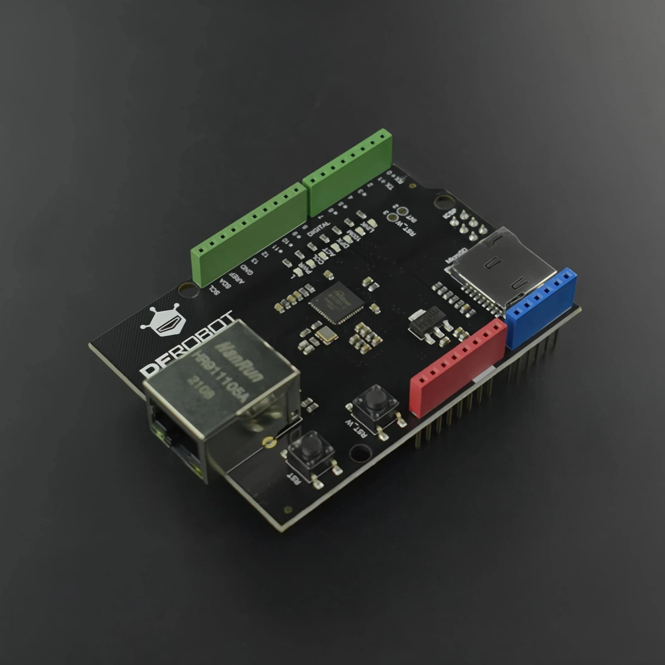 Shield Ethernet DFRduino W5100S con Stack Hardware TCP/IP a 4 Socket per Arduino UNO Mega