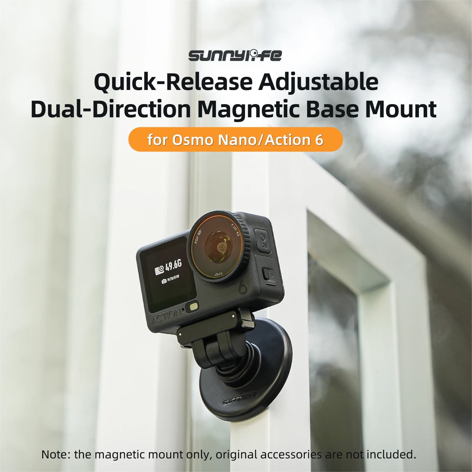 Base magnetica a sgancio rapido bidirezionale Sunnylife per DJI OSMO Nano/Action 6, supporto regolabile per accessori action camera