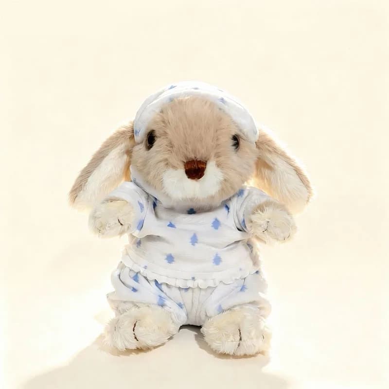Simpatico coniglietto di peluche con pigiama rimovibile, morbido coniglio di peluche per la decorazione della cameretta delle ragazze e come regalo di compleanno