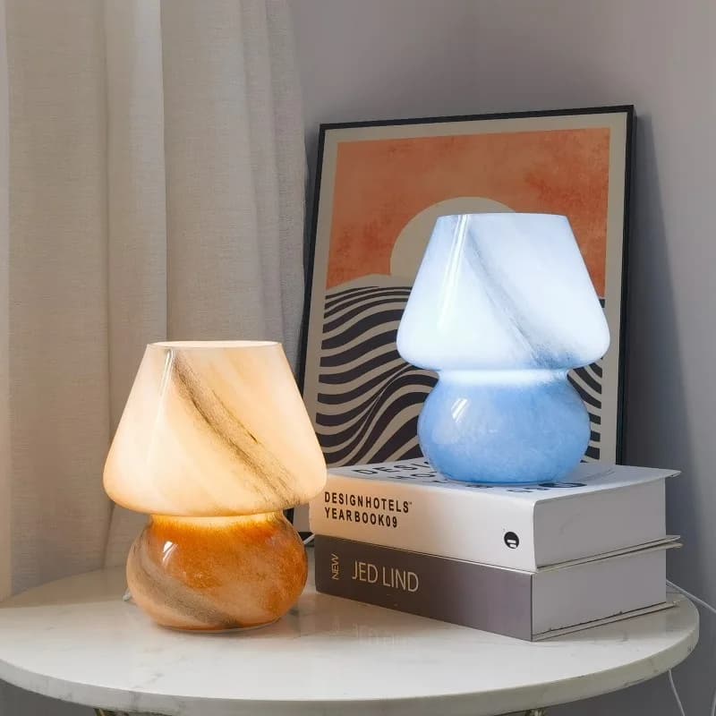 Modern Handmade Colored Glass Mushroom Floor Lamps Planet Children's Bedroom Creative Bedside Night Table Desk Lights Fixtures