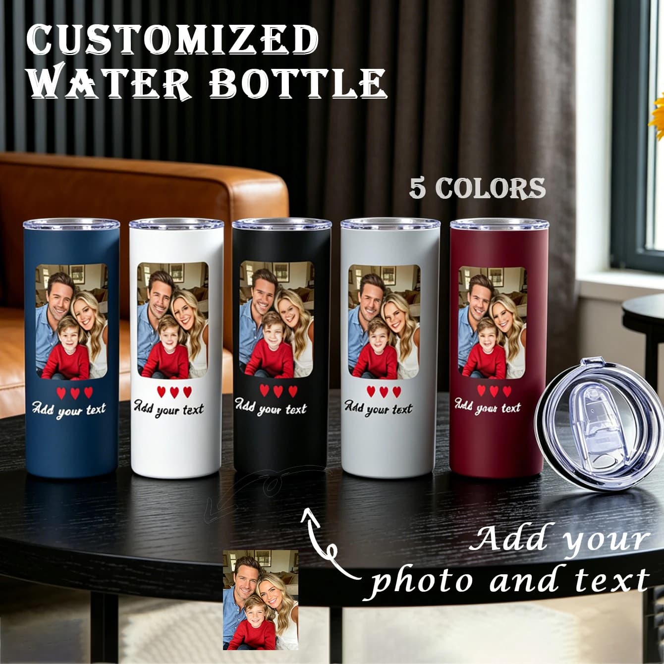 Custom 20oz Skinny Tumbler with Straw Using Photo Name Custom Tumbler Personalized Cup Custom Tumbler Travel Mug