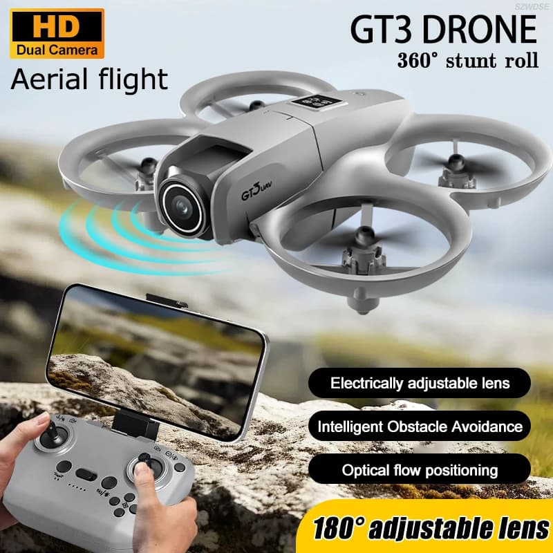 Nuovo Drone RC GT3 Mini con Fotografia Aerea HD 8K 5G, Posizionamento Ottico, Evitamento Ostacoli, Quadricottero Telecomandato UAV Giocattolo