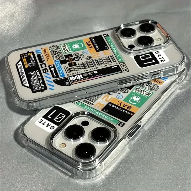 Car Sticker Labels Clear Phone Case for iPhone 17 16 15 14 Plus 13 12 11 Pro Max Air 7 8 Plus X XS XR 16e SE2 Shockproof Cover