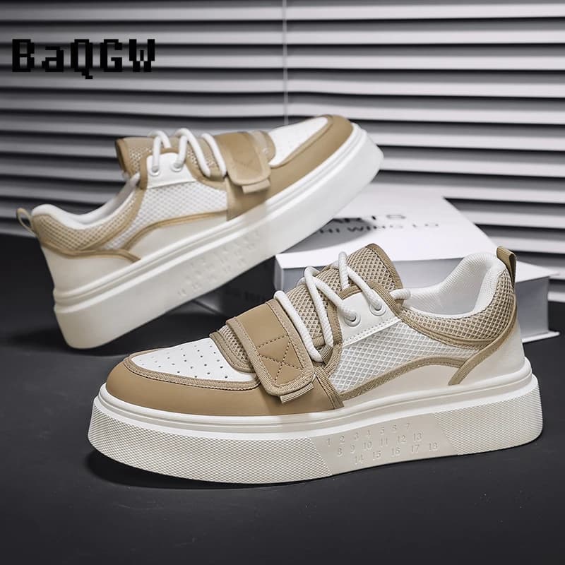 Scarpe traspiranti in Mesh firmate moda uomo Sneakers da Skateboard leggere e morbide Retro Color Block mocassini estivi scarpe Trend