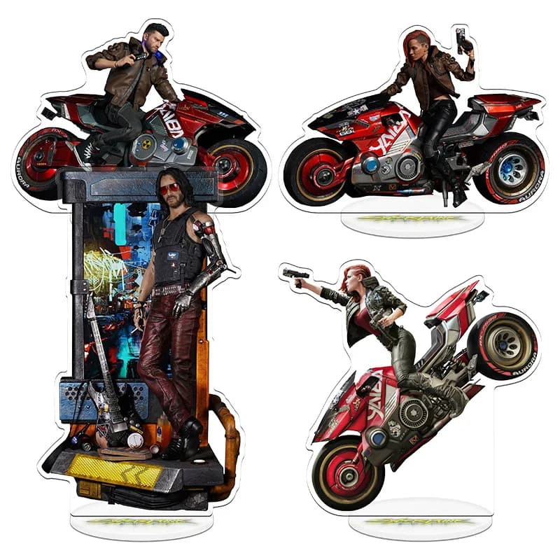 Cyberpunk 2077 V Game Merchandise Stand Model Plate Figure Display Desk Ornaments Friends Girl Gift Accessories Keychain